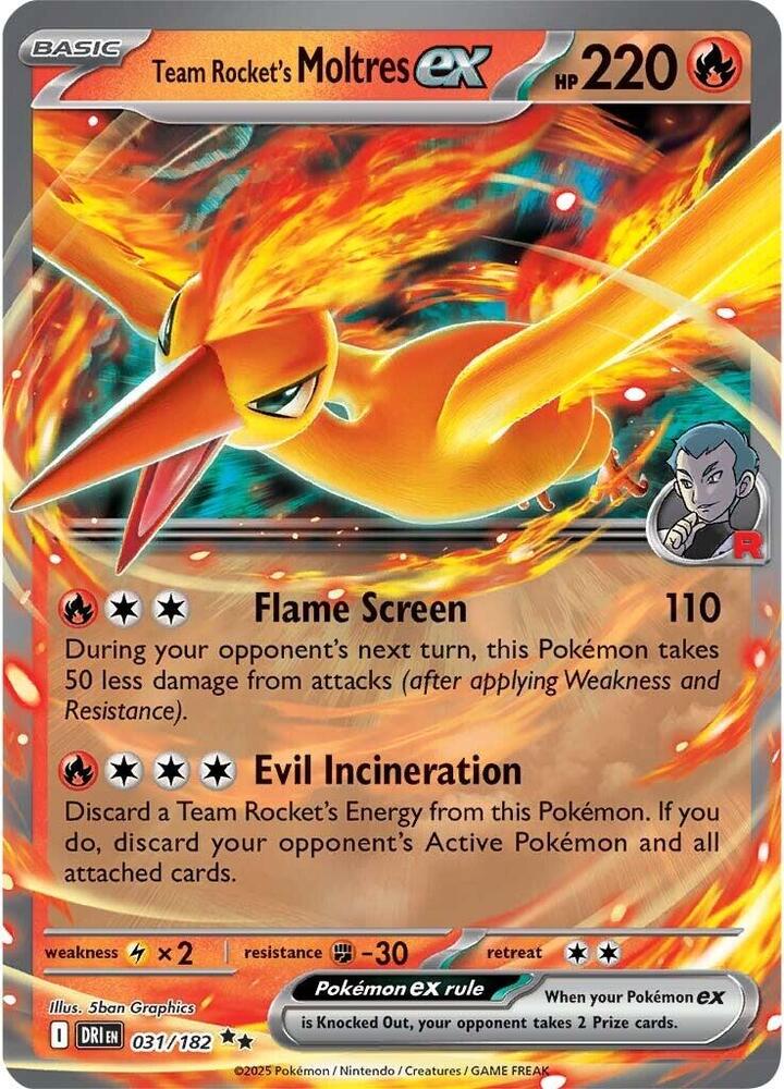 Team Rocket's Moltres ex - SV10: Destined Rivals (DRI) NM *FOIL*