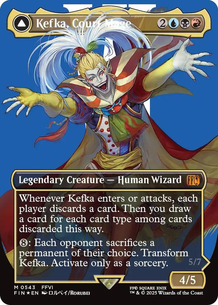 Kefka, Court Mage (0543) (Borderless) (Surge Foil) - FINAL FANTASY (FIN) NM *FOIL*