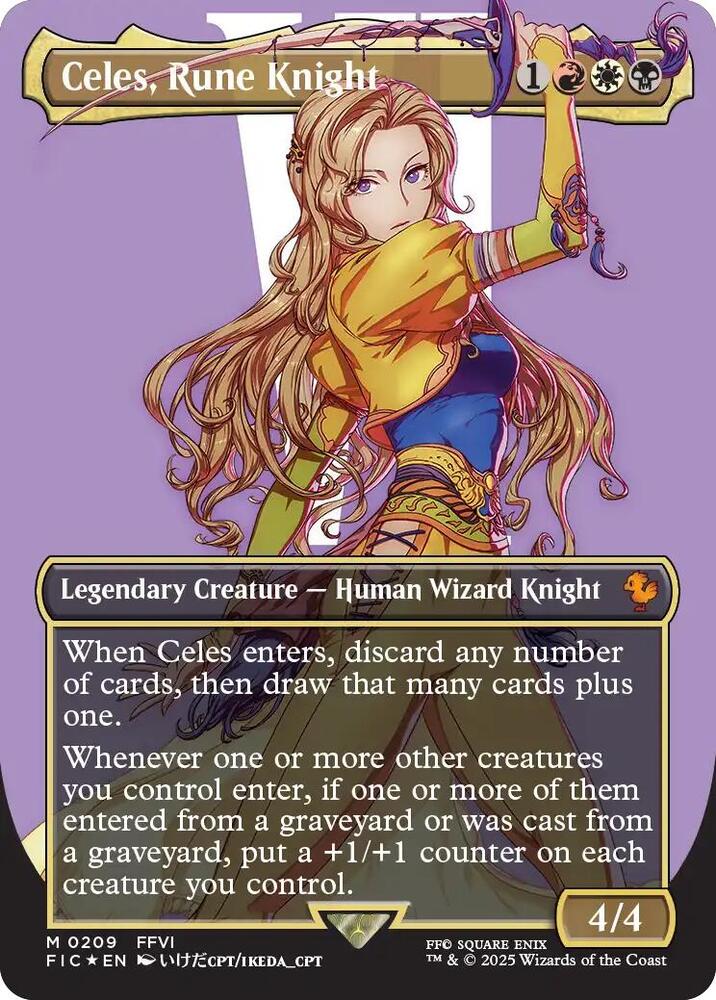 Celes, Rune Knight (Borderless) (Surge Foil) - Commander: FINAL FANTASY (FIC) NM *FOIL*