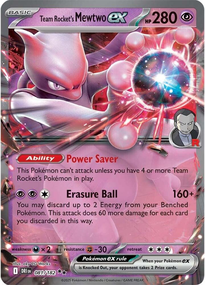 Team Rocket's Mewtwo ex - 081/182 - SV10: Destined Rivals (DRI) NM *FOIL*