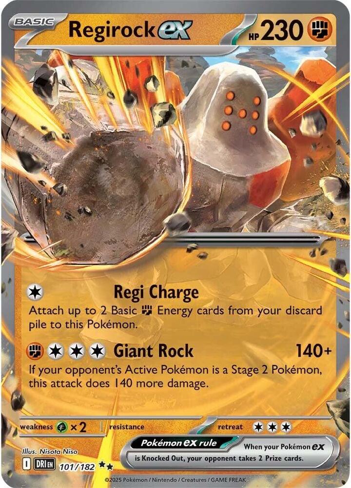 Regirock ex - 101/182 - SV10: Destined Rivals (DRI) NM *FOIL*