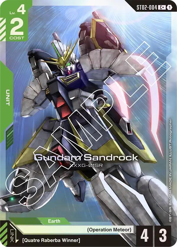 Gundam Sandrock (C+) - Starter Deck 02: Wings of Advance (ST02) NM *FOIL*