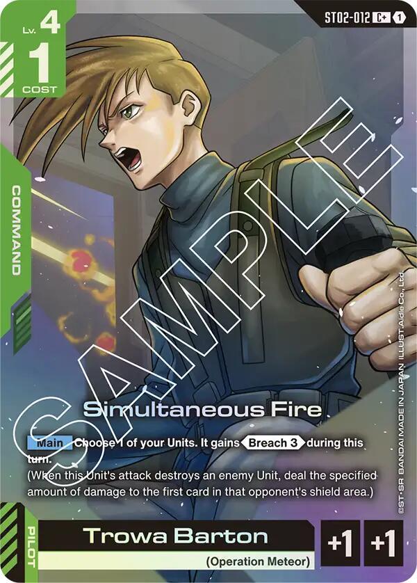 Simultaneous Fire (C+) - Starter Deck 02: Wings of Advance (ST02) NM *FOIL*