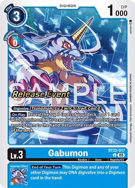 Gabumon - Cyber Eden Release Event Cards (BT-22_PR) NM *FOIL*