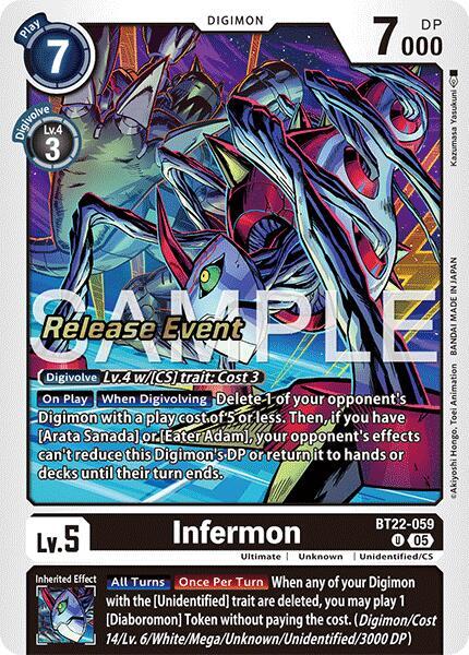 Infermon - Cyber Eden Release Event Cards (BT-22_PR) NM *FOIL*