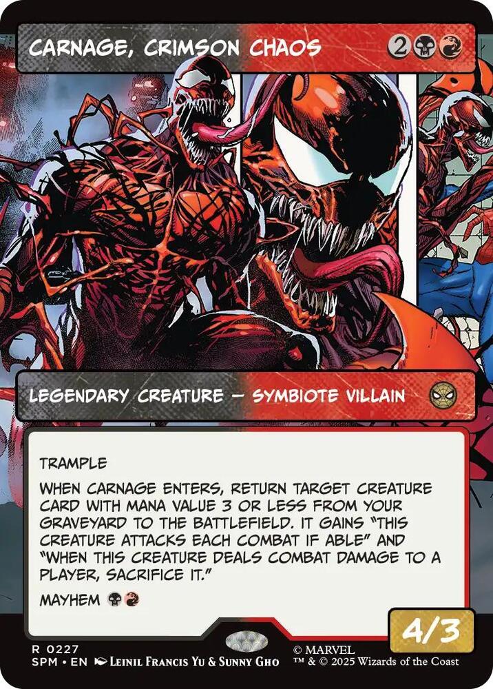 Carnage, Crimson Chaos (Borderless) - Marvel's Spider-Man (SPM) NM *FOIL*