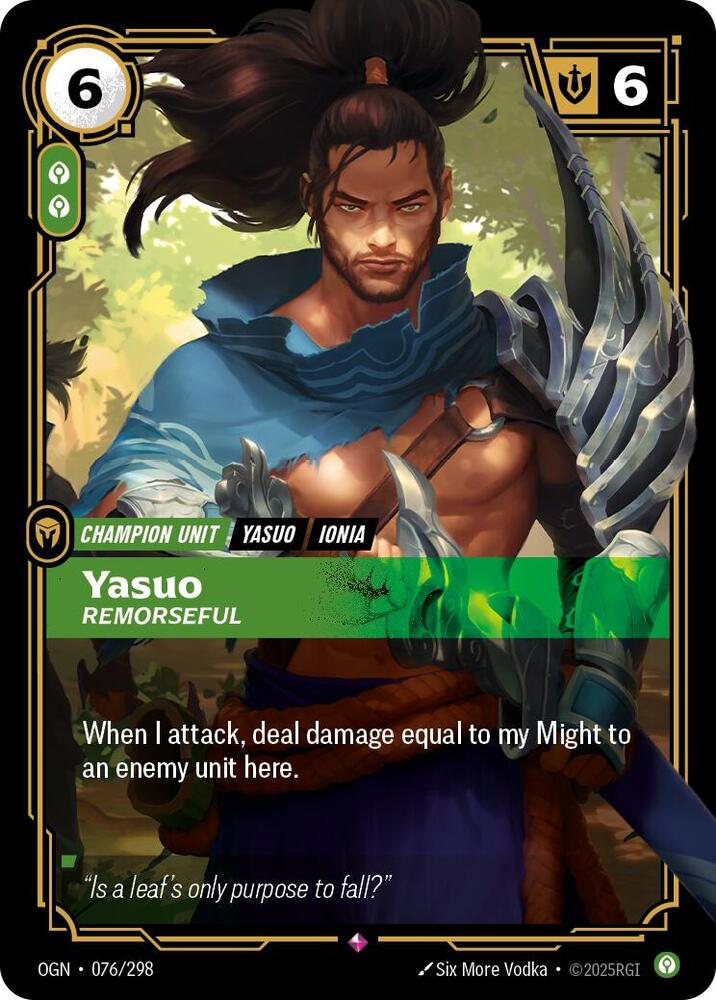 Yasuo - Remorseful - Origins (OGN) NM *FOIL*