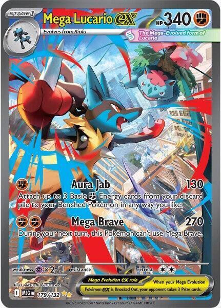 Mega Lucario ex - 179/132 - ME01: Mega Evolution (MEG) NM *FOIL*