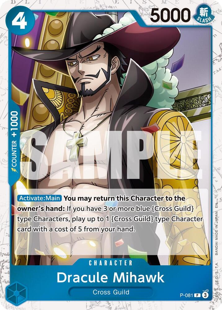 Dracule Mihawk - P-081 (Pirate Foil) - Premium Booster -The Best- Vol. 2 (PRB-02) NM *FOIL*