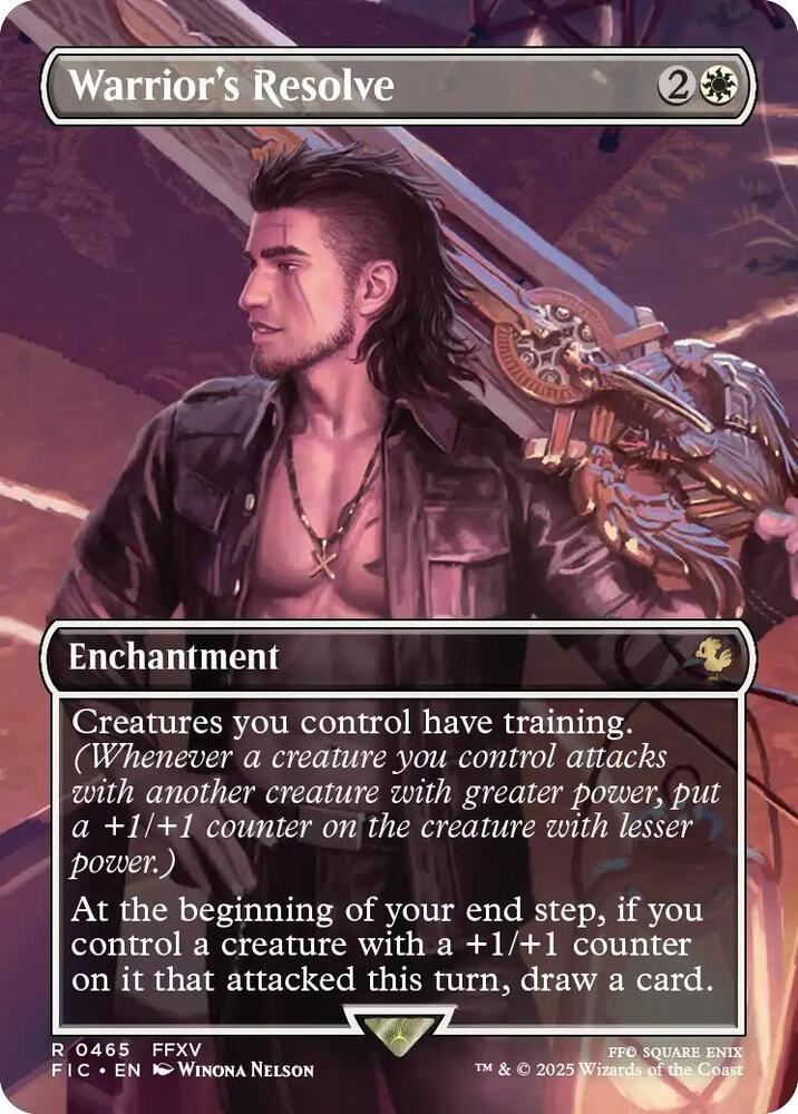 Warrior's Resolve (Borderless) - Commander: FINAL FANTASY (FIC) NM *FOIL*
