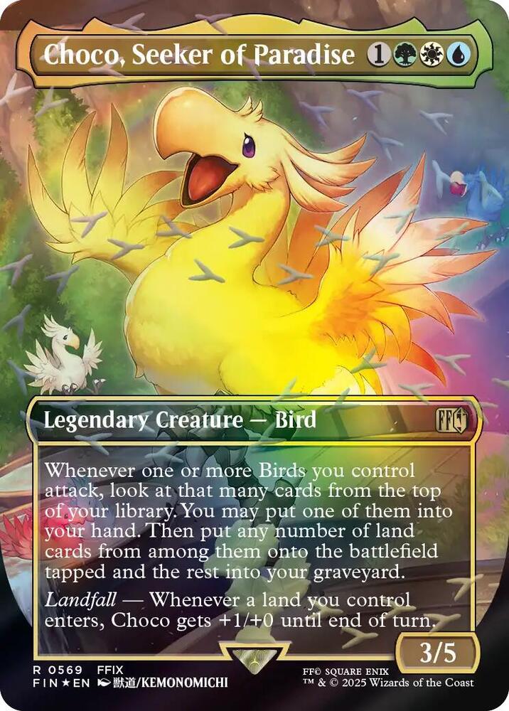Choco, Seeker of Paradise (Borderless) (Chocobo Track Foil) - FINAL FANTASY (FIN) NM *FOIL*