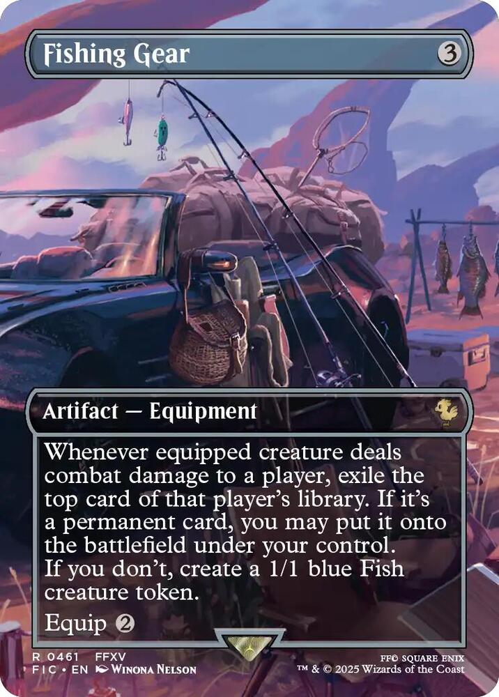 Fishing Gear (Borderless) - Commander: FINAL FANTASY (FIC) NM *FOIL*