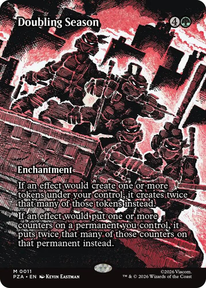 Doubling Season (Borderless) - Teenage Mutant Ninja Turtles Source Material (PZA) NM
