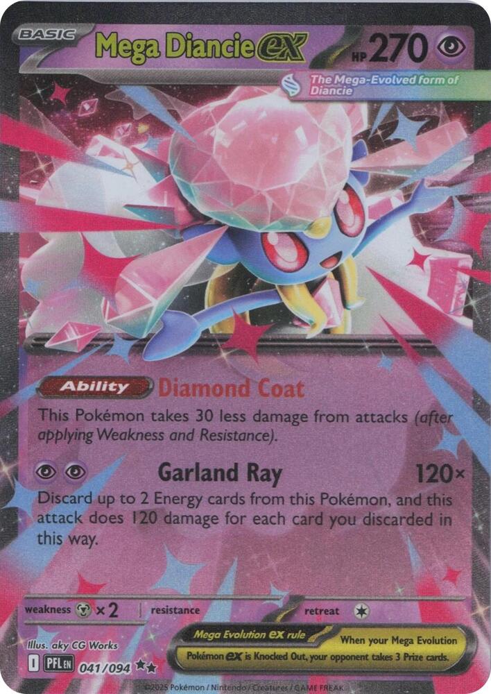 Mega Diancie ex - ME02: Phantasmal Flames (PFL) NM *FOIL*