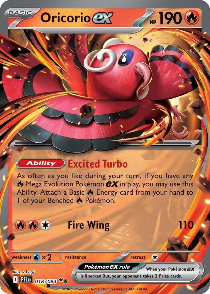 Oricorio ex - 018/094 - ME02: Phantasmal Flames (PFL) NM *FOIL*
