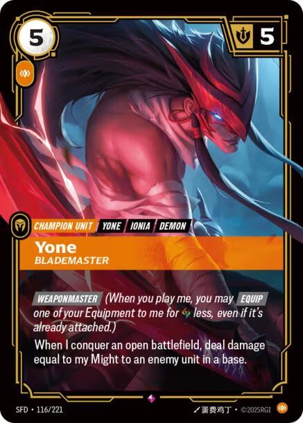 Yone - Blademaster - Spiritforged (SFD) NM *FOIL*