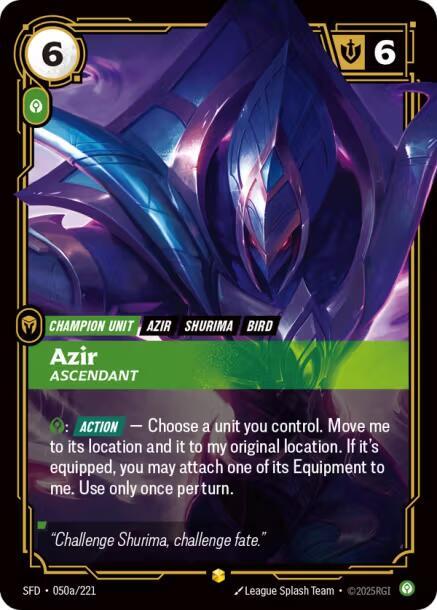 Azir - Ascendant (Alternate Art) - Spiritforged (SFD) NM *FOIL*
