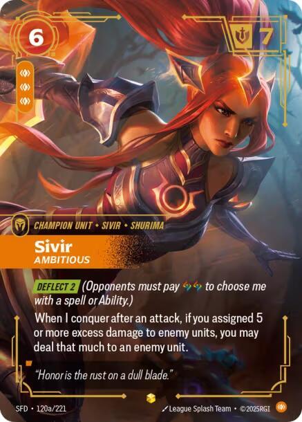 Sivir - Ambitious (Alternate Art) - Spiritforged (SPF) NM *FOIL*