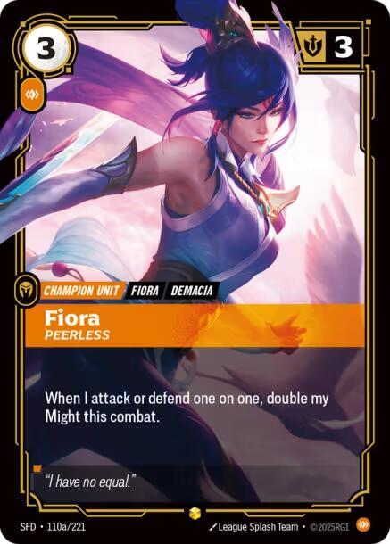 Fiora - Peerless (Alternate Art) - Spiritforged (SFD) NM *FOIL*