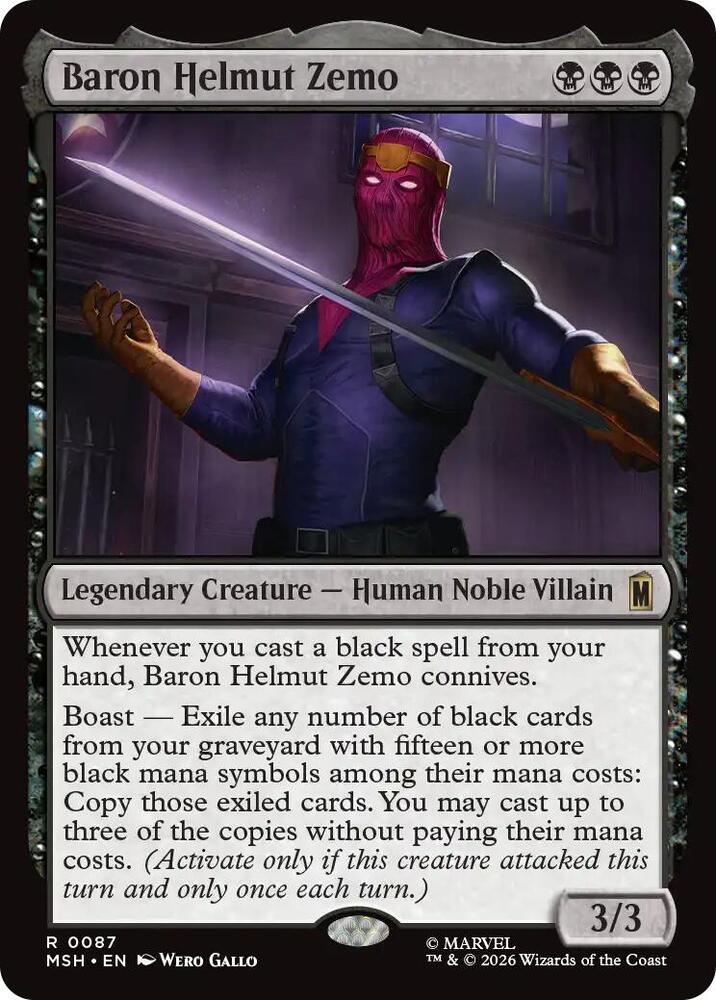 Baron Helmut Zemo - Marvel Super Heroes (MSH) NM *FOIL* SEALED