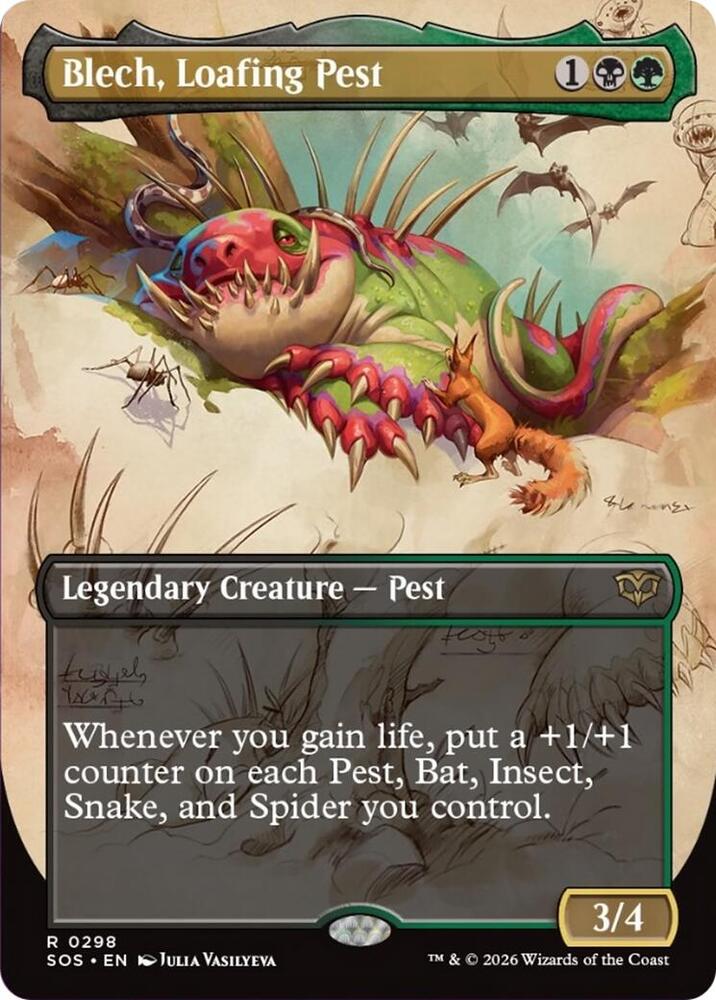 Blech, Loafing Pest (Borderless) - Secrets of Strixhaven (SOS) NM
