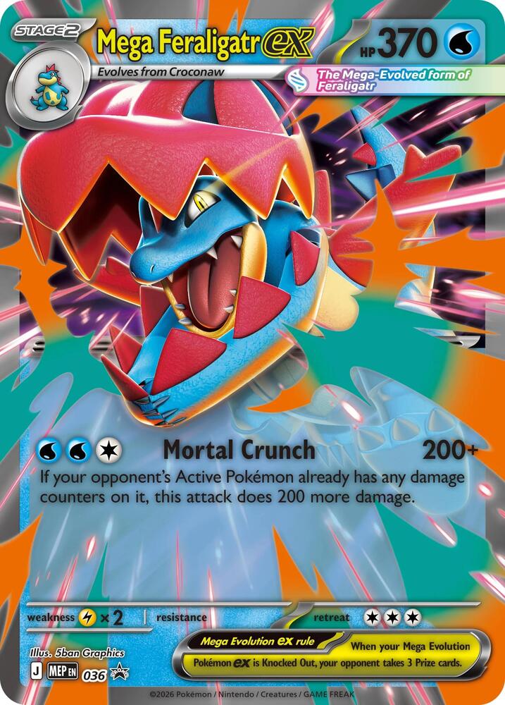 Mega Feraligatr ex - 036 - ME: Mega Evolution Promo (MEP) NM *FOIL*