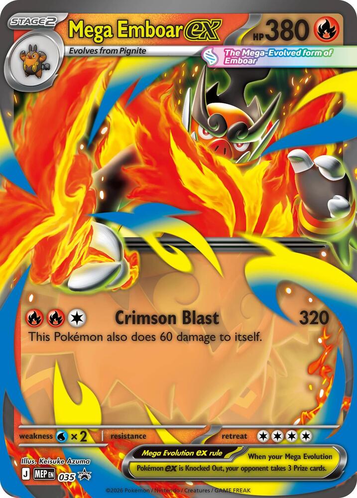 Mega Emboar ex - 035 - ME: Mega Evolution Promo (MEP) NM *FOIL*
