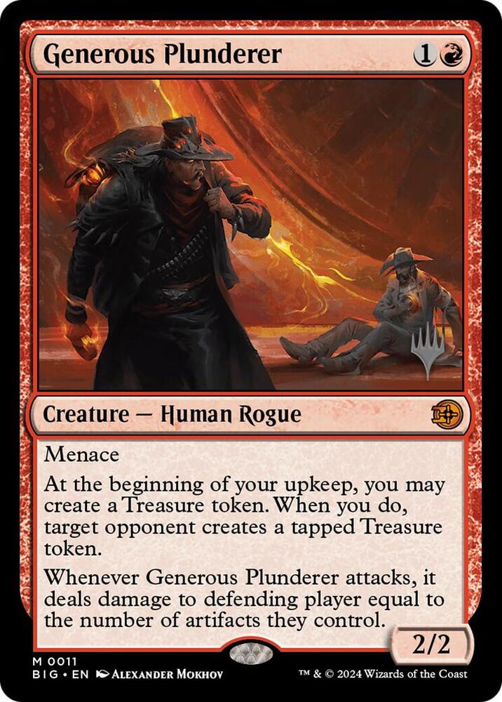 Generous Plunderer - Promo Pack: Outlaws of Thunder Junction (PPOTJ) NM
