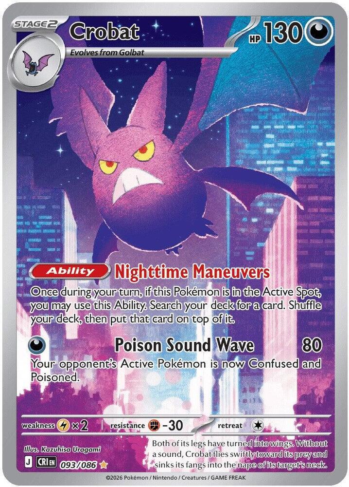 Crobat - 093/086 - ME04: Chaos Rising (CRI) NM *FOIL*