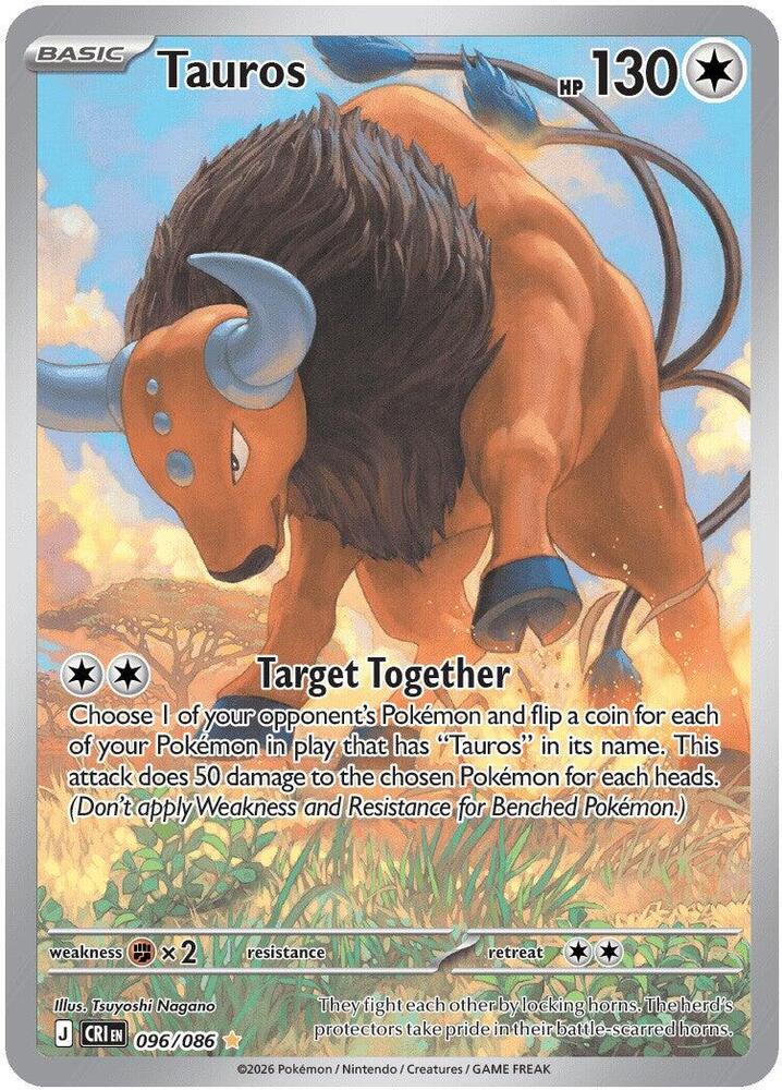 Tauros - 096/086 - ME04: Chaos Rising (CRI) NM *FOIL*
