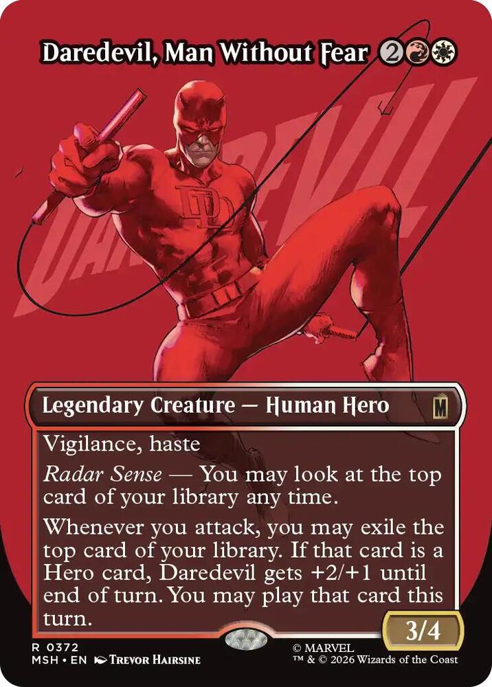 Daredevil, Man Without Fear (Borderless) (0372) - Marvel Super Heroes (MSH) NM *FOIL*