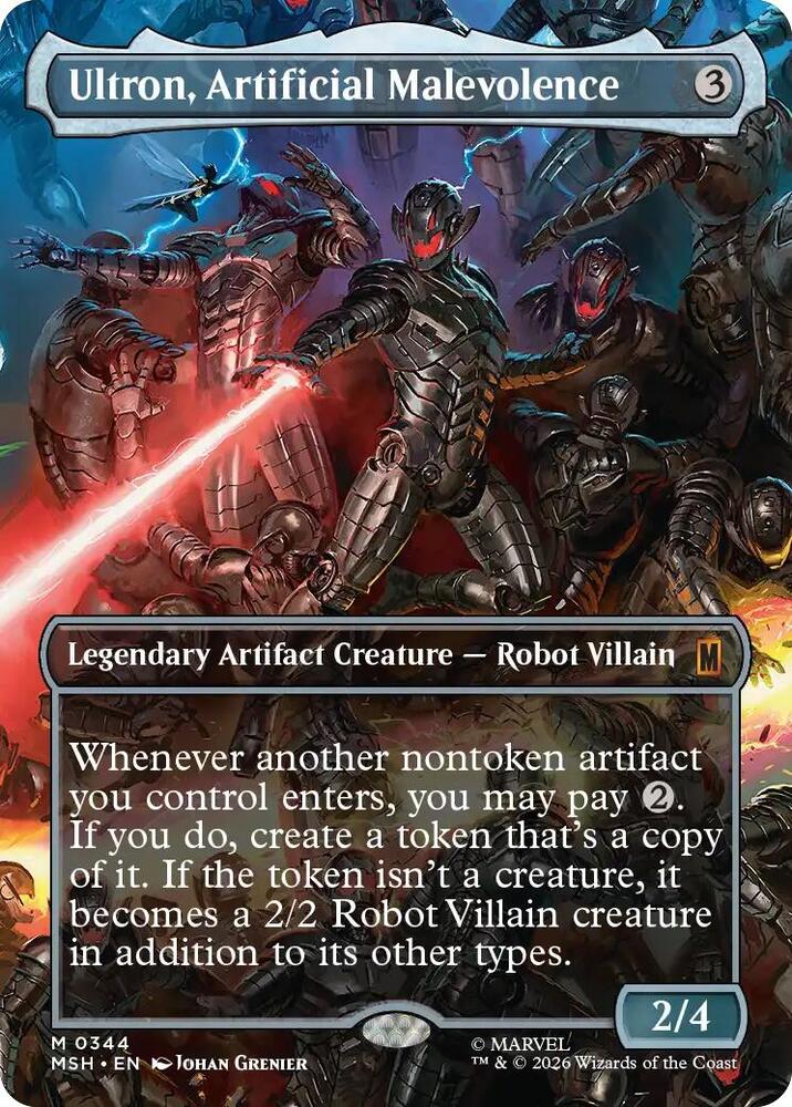 Ultron, Artificial Malevolence (Borderless) (0344) - Marvel Super Heroes (MSH) NM