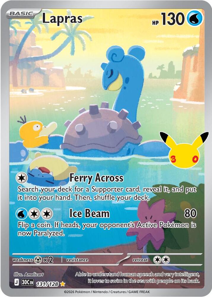 Lapras - 131/128 - ME: 30th Celebration (30C) NM *FOIL*