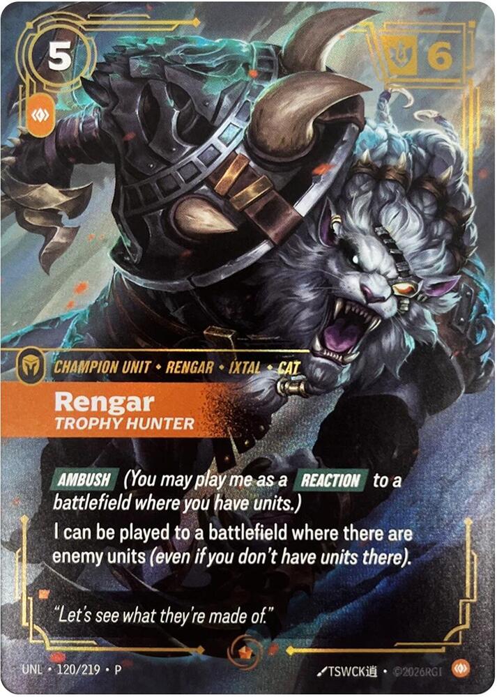 Rengar - Trophy Hunter - Riftbound Organized Play Promotional Cards (OPP) NM *FOIL*