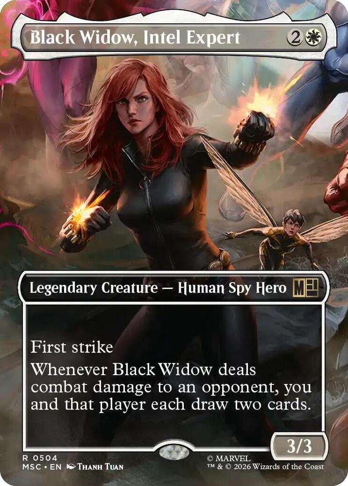 Black Widow, Intel Expert (Borderless) - Commander: Marvel Super Heroes (MSC) NM *FOIL*