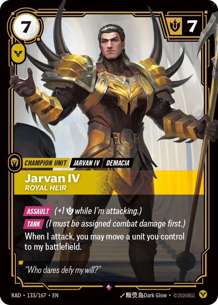 Jarvan IV, Royal Heir - Radiance (RAD) NM