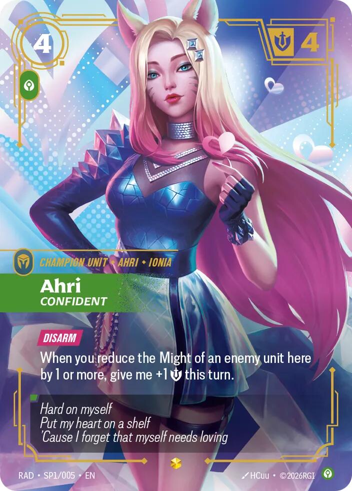 Ahri, Confident (K/DA Special Art Card) - Radiance (RAD)