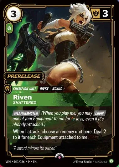 Riven, Shattered - Riftbound Organized Play Promotional Cards (OPP) NM *FOIL*