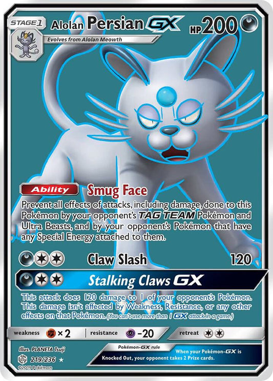 Alolan Persian GX (Full Art) - SM - Cosmic Eclipse (SM12) LP *FOIL*