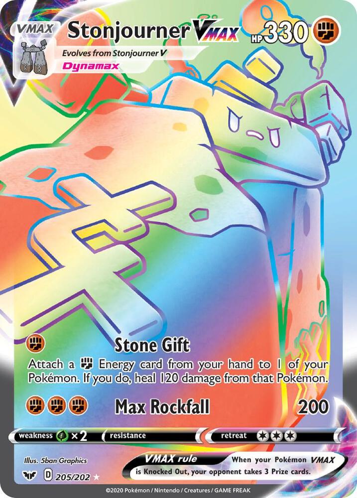 Stonjourner VMAX (Secret) - SWSH01: Sword & Shield Base Set (SWSH01) NM *FOIL*