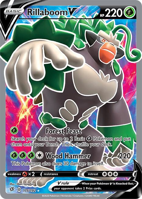 Rillaboom V (Full Art) - SWSH02: Rebel Clash (SWSH02) NM *FOIL*