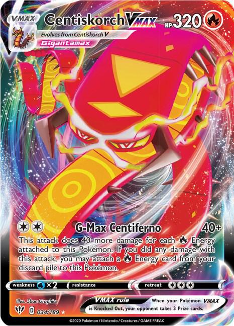 Centiskorch VMAX - SWSH03: Darkness Ablaze (SWSH03) NM *FOIL*