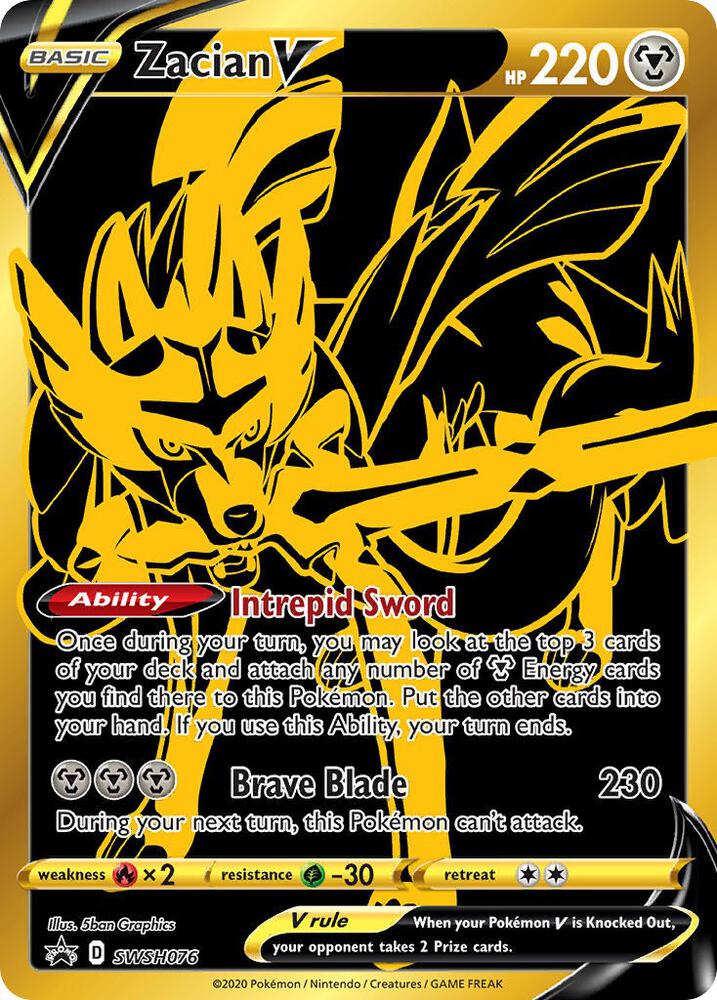 Zacian V - SWSH076 - SWSH: Sword & Shield Promo Cards (SWSD) NM *FOIL*