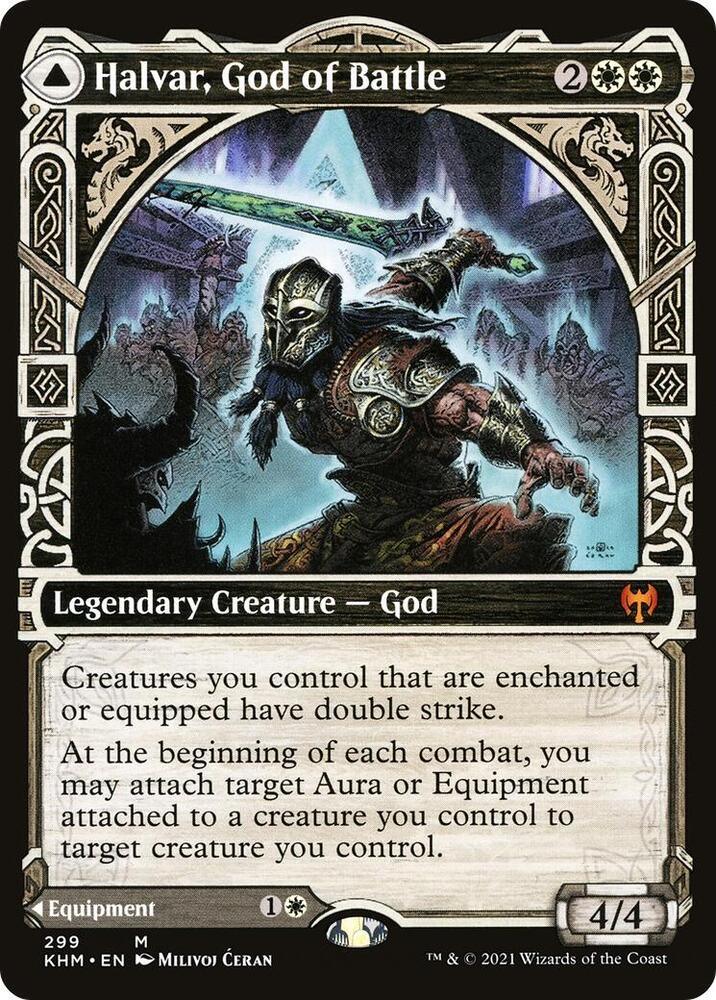 Halvar, God of Battle (Showcase) - Kaldheim (KHM) NM