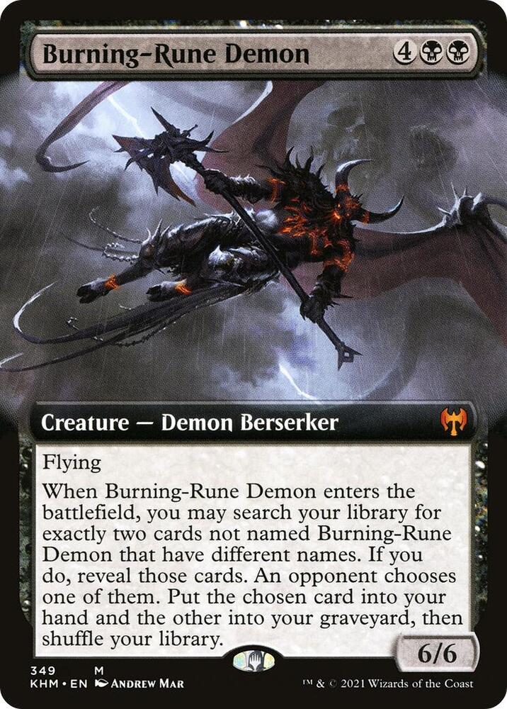 Burning-Rune Demon (Extended Art) - Kaldheim (KHM) NM