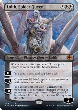 Lolth, Spider Queen (Borderless) - Adventures in the Forgotten Realms (AFR) NM *FOIL*