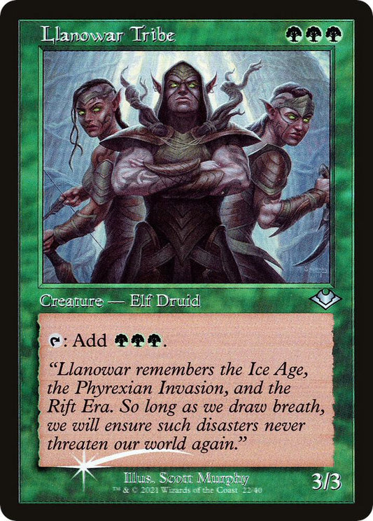 Llanowar Tribe (Retro Frame) - Modern Horizons (MH1) NM *FOIL*