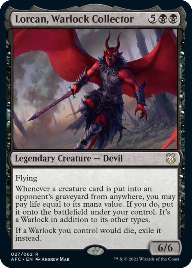 Lorcan, Warlock Collector - Commander: Adventures in the Forgotten Realms (AFC) NM