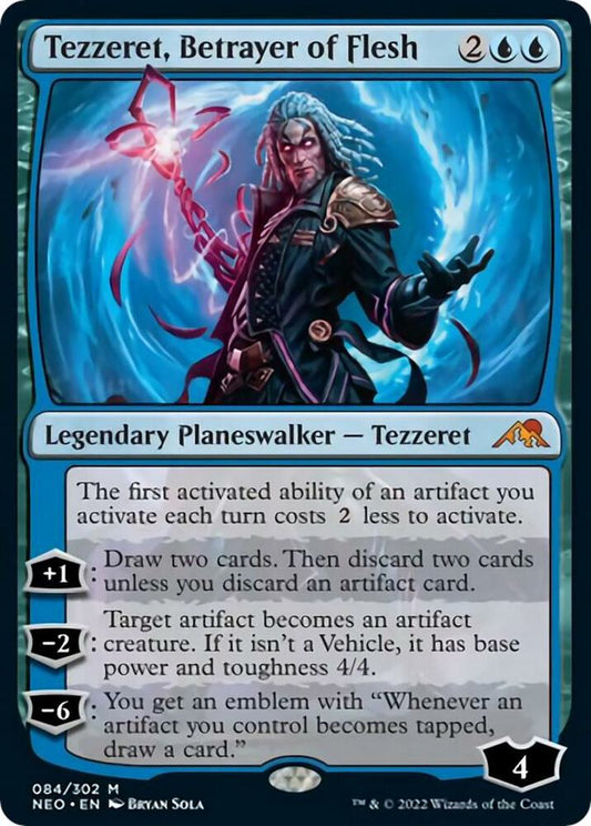 Tezzeret, Betrayer of Flesh - Kamigawa: Neon Dynasty (NEO) NM *FOIL*