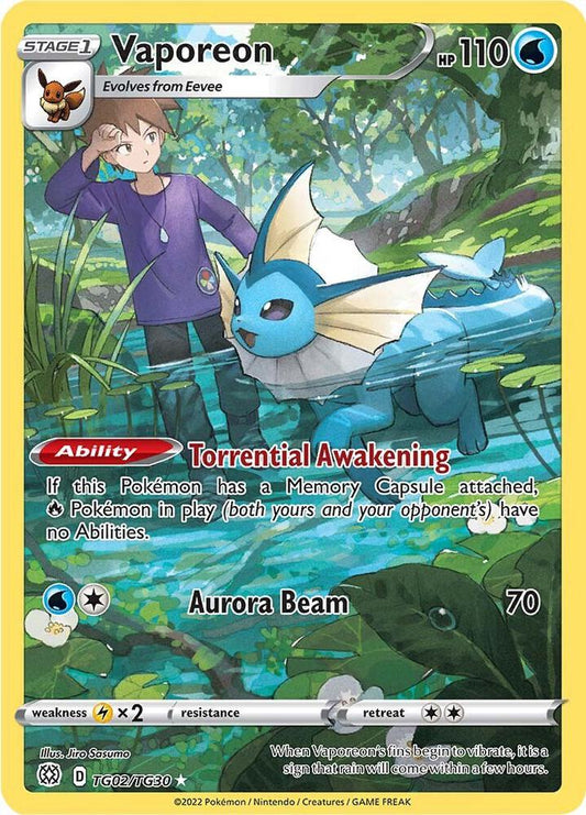 Vaporeon - SWSH09: Brilliant Stars Trainer Gallery (SWSH09:TG) LP *FOIL*